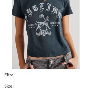 SUBLIME *ANTHROPOLOGIE* LETLUV Brand black graphic tee super cool XS